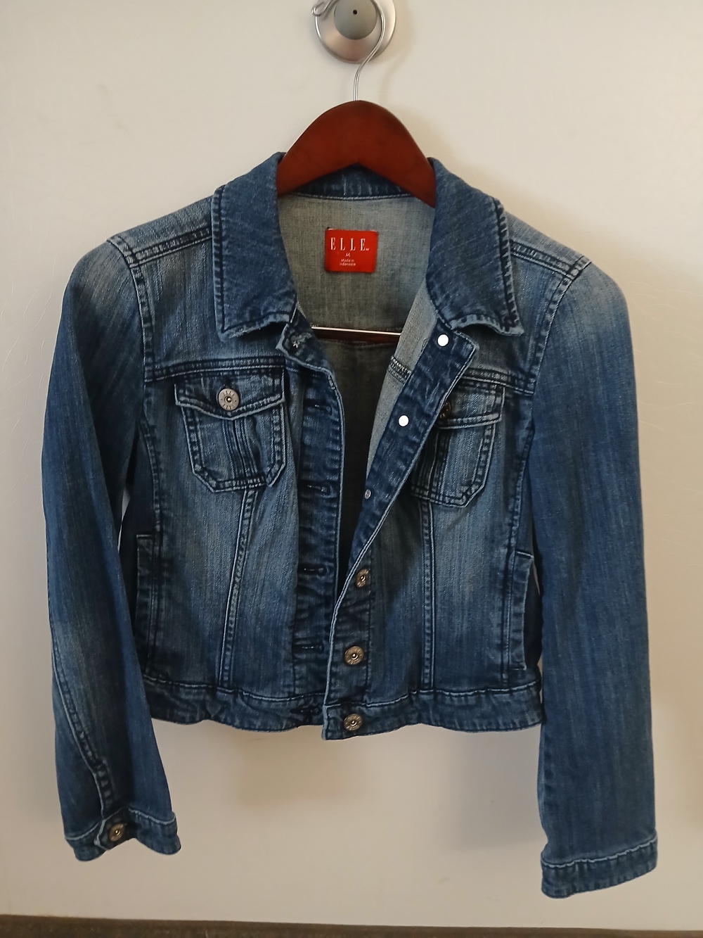 Elle Dark Blue Faded Denim Jacket